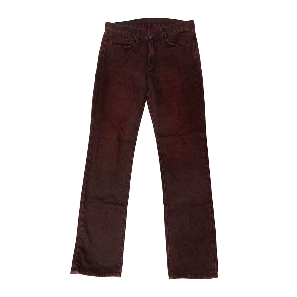 J Brand Tyler Perfect Slim Mens Jeans Burgundy Oxblood Overdyed  
 USA 32x34